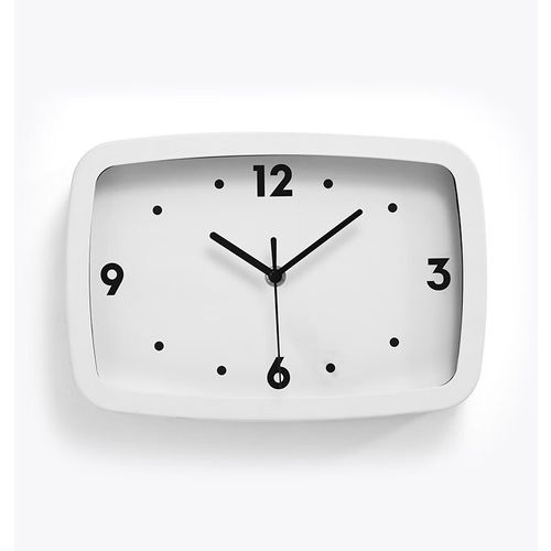 igiftfire钟表客厅挂钟家用时尚创意简约时钟挂墙简约潮流长方形钟 白