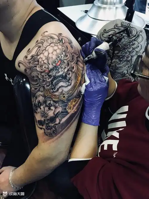 唐狮_纹身图案手稿图片_方明的纹身作品集