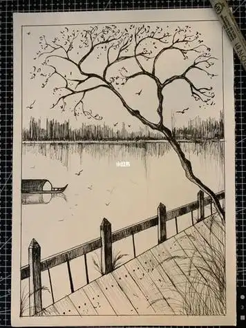 素描风景画素描风景画简单初学者