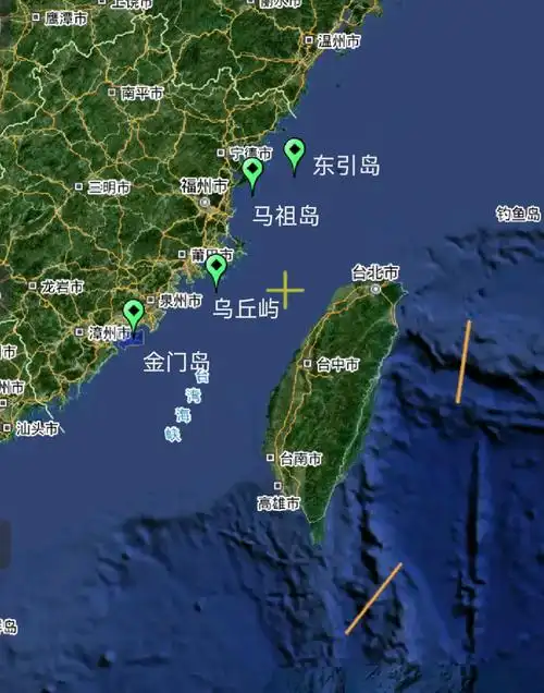 东部战区位台湾海峡,台岛北部南部东部及金门岛,马祖岛,乌丘屿,东引岛