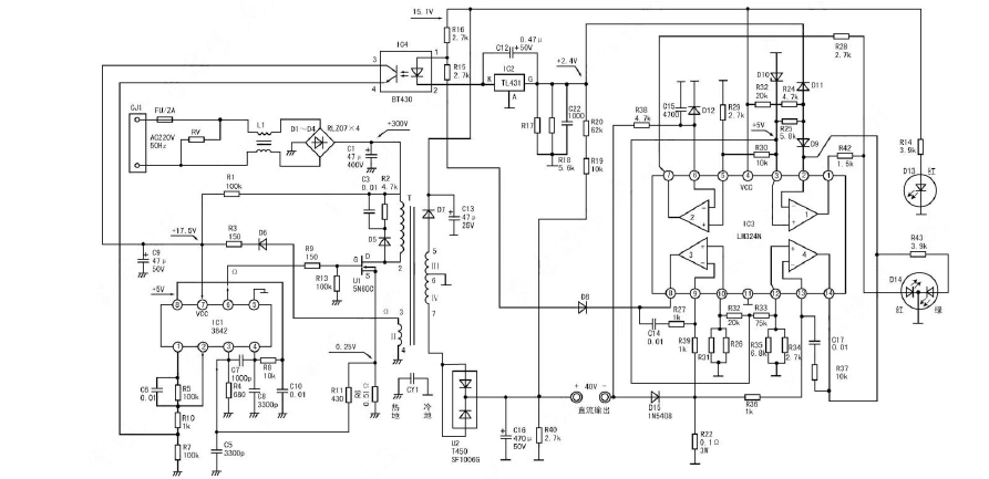 通用电动自行车充电器电路分析及维修图文教程(3842芯片)