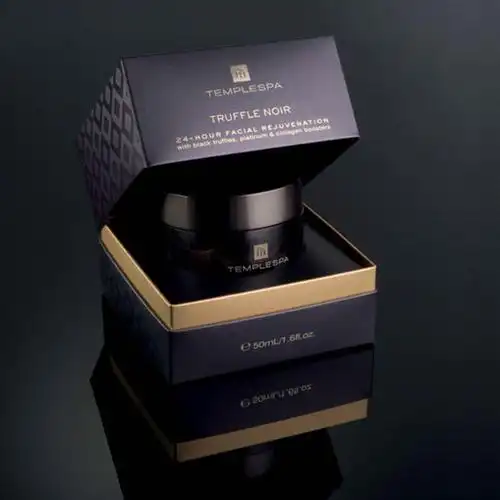 高端奢侈品硬纸盒银卡纸uv磨砂黑色长方形化妆品包装盒定制厂家