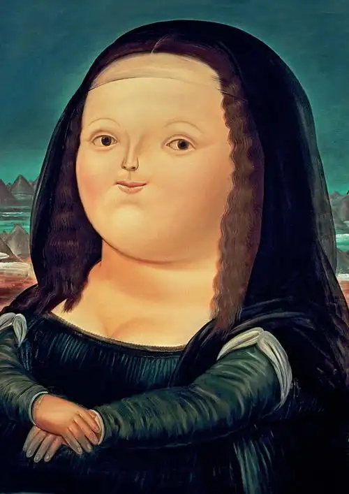 fernandobotero蒙娜丽莎芭蕾舞复古世界名画海报装饰挂画相框现代装饰