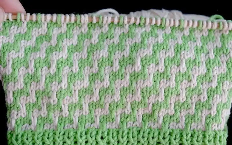 【棒针编织129期】双色线两线背心针织最简单的图案