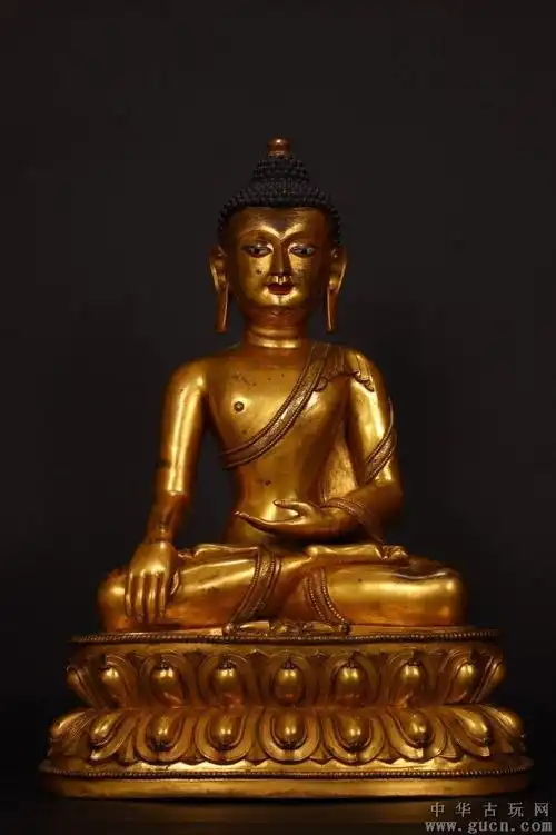 清代:【铜鎏金释迦牟尼佛像】