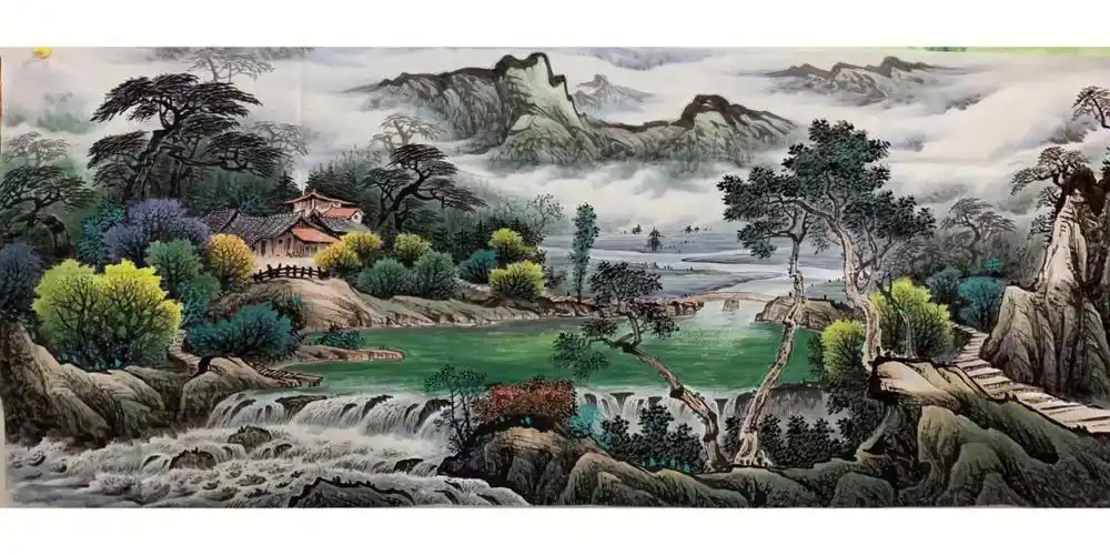 国画山水画小六尺山水