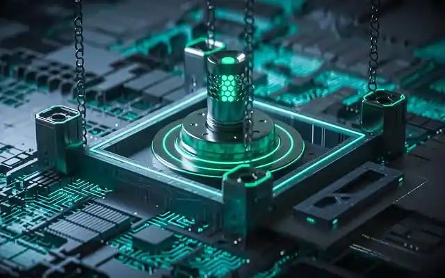 科技智能ai电路芯片电脑电路点半c4d渲染炫酷背景展板科技感