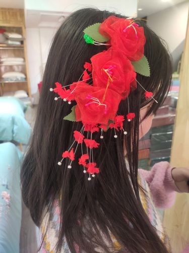 老式头花,老新娘头花,儿童春节头花,满满的回忆,老库存