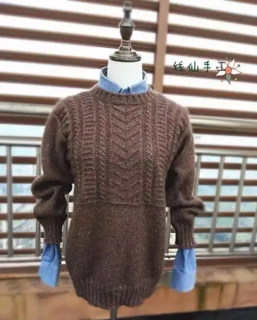 棒针编织男士居家毛衣,简约低调又舒适!老公乐开花!