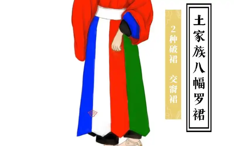 【容之】土家族八幅罗裙之破裙 交窬裙(2种)形制图,上身图