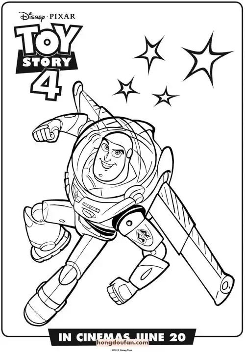 9张玩具总动员黑白涂色图片免费下载