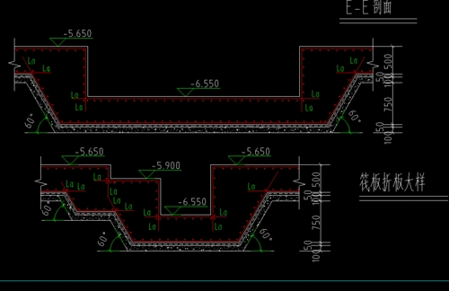 这个筏板折板是在基础图的哪个位置?