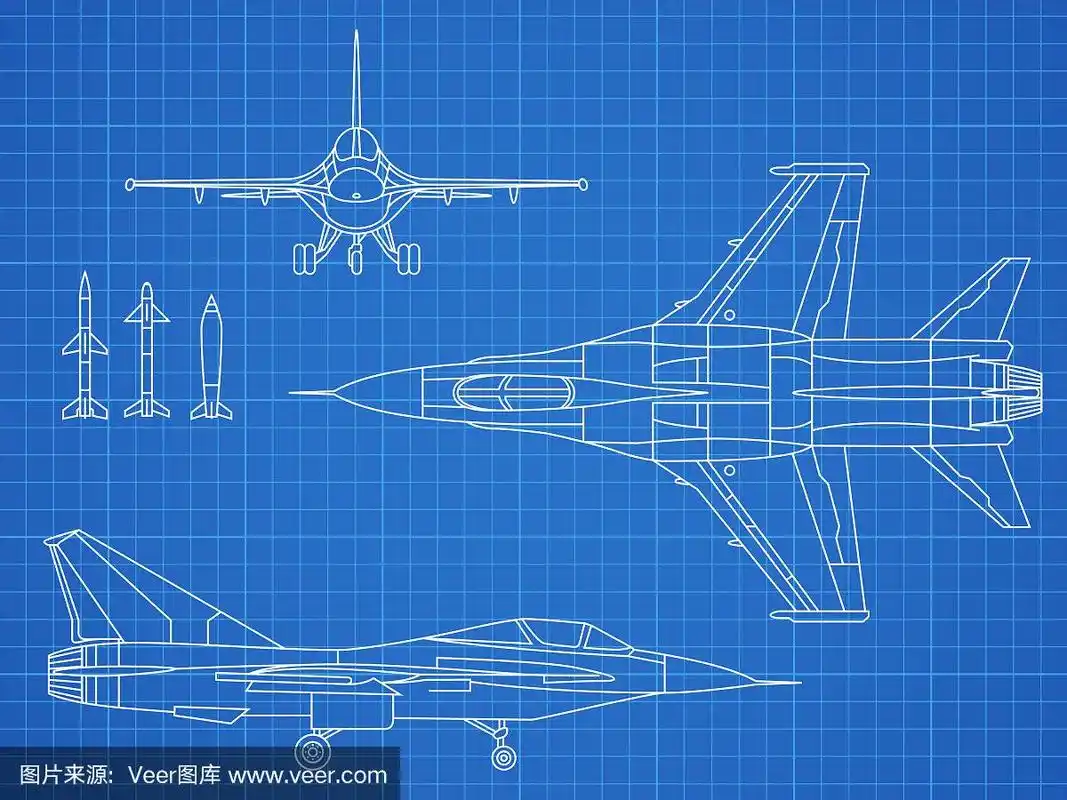 军用喷气式飞机图纸
