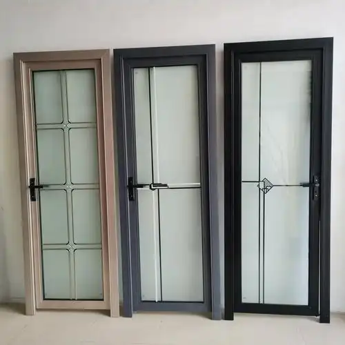 现货铝合金平开门卫生间厕所门工程门双层钢化玻璃浴室门卫浴门