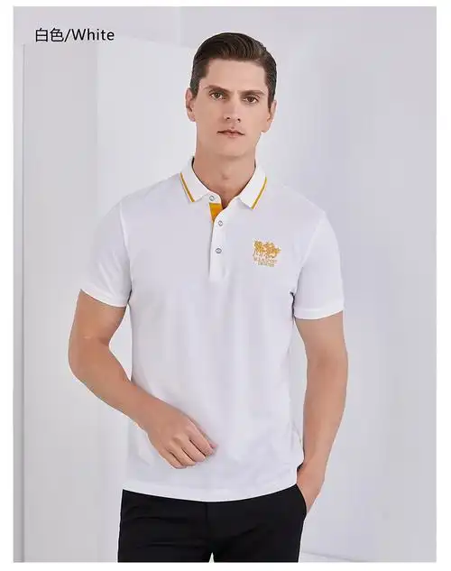 masterpolo保罗t恤男士短袖商务休闲翻领带领纯棉polo衫rnz8816玫红m