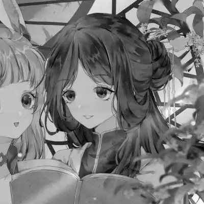 二次元黑白动漫闺蜜头像一对