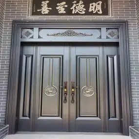 别墅大门双开门农村自建房大门防盗门家用乡村锌合金入户门进户门