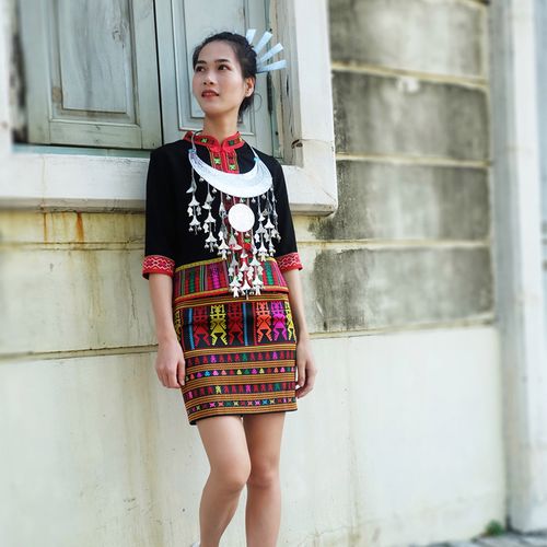 2023海南黎族服装新款筒裙套装黎锦服饰哈杞方言润赛方言美孚方言