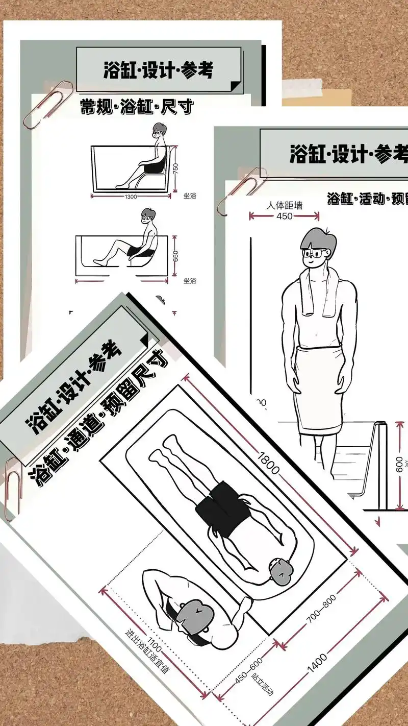 浴缸设计,尺寸参考.#抖音图文来了 泡澡是个好习惯,浴缸设计 - 抖音