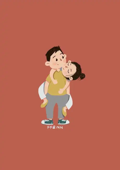 原创设计-可可爱爱的情侣插画|插画|创作习作|nini小可爱 - 原创作品