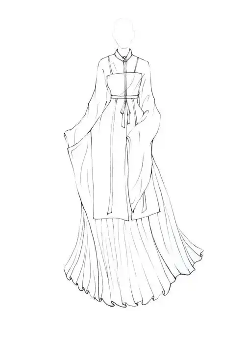 第一次穿汉服不知道该怎样选择一招教你用体型选汉服附汉服手绘线稿