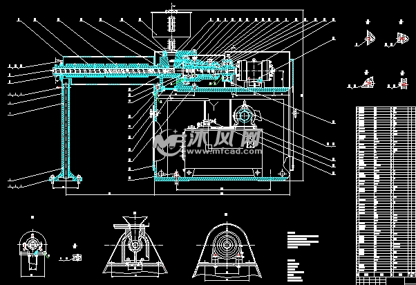 单螺杆液压挤出机 - 包装机械图纸 - 沐风网