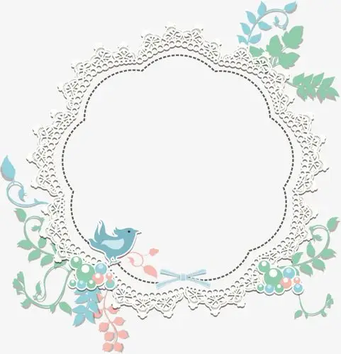 矢量手绘蕾丝花环