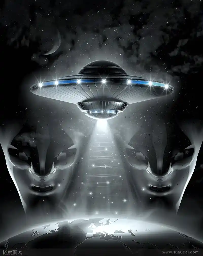 外星人与ufo飞行器高清图片 - 素材中国16素材网