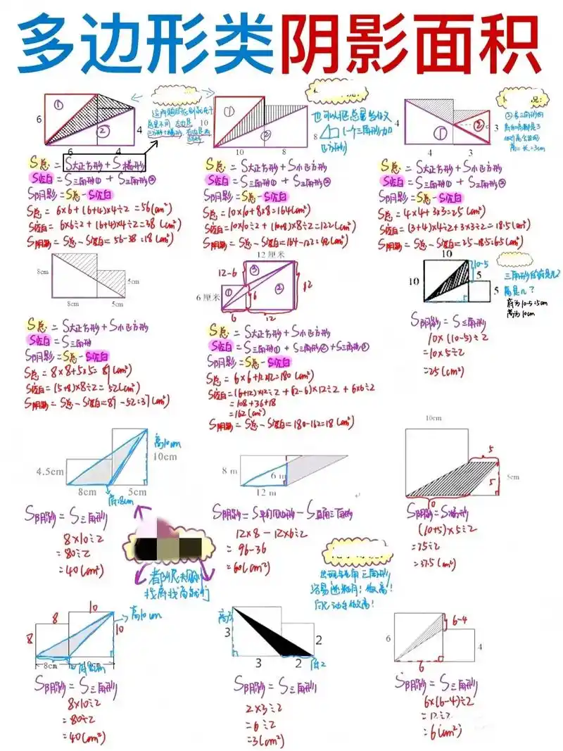 六年级数学上册如何求图形中阴影部分的面积 - 抖音