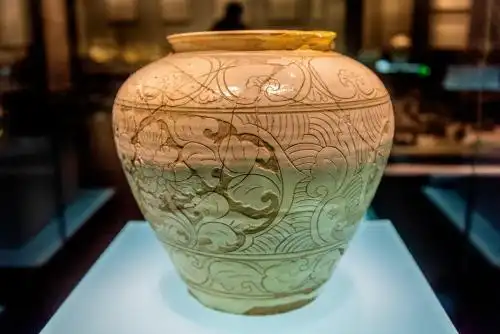 中国宁夏银川西夏王陵西夏博物馆白釉瓷罐