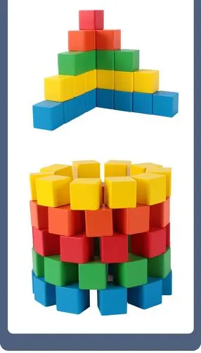 正方体积木数学教具立方体正方形积木块小学生小方块玩具木块方块_腾