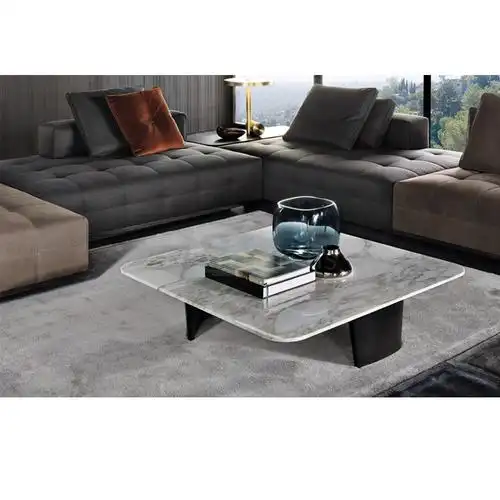 minotti 茶几 台面玻璃 框架木质 w1700*d850*h360 mm