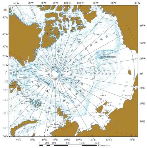 北冰洋地形图(图源:李学杰等)