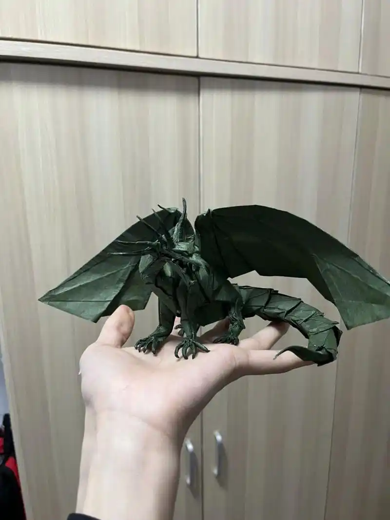 折纸作品_神谷西方古代龙2.0 一张纸不剪不裁,欢迎定制.私信我,良心价