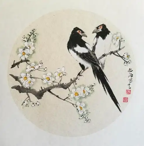 张延海中型写意花鸟作品欣赏