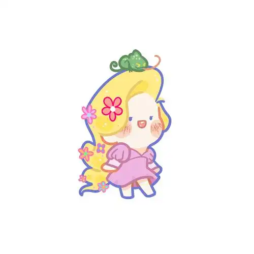 长发公主迪士尼公主可爱q版头像画手微博