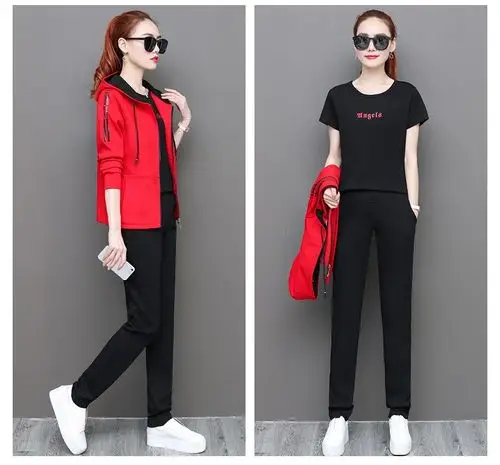品牌休闲运动套装女2020新款韩版时尚春秋女装运动服三件套女士卫衣潮