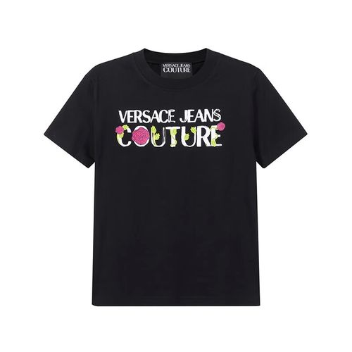 versace jeans couture范思哲 女士棉质圆领短袖t恤女装 74haht15 cj