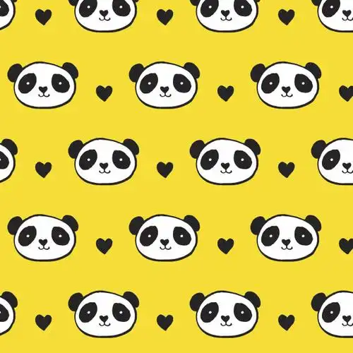 熊猫,可爱的,黑白图片,绘画插图,持杖健走正版矢量图素材下载