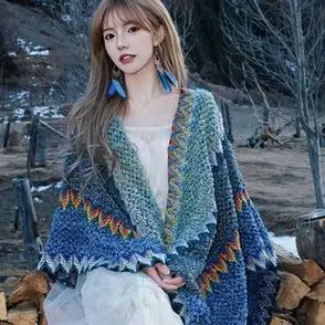 民族风披肩女云南丽江大理旅游度假拍照穿搭围巾外搭斗篷外套披风