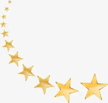 金色漂浮闪耀五角星