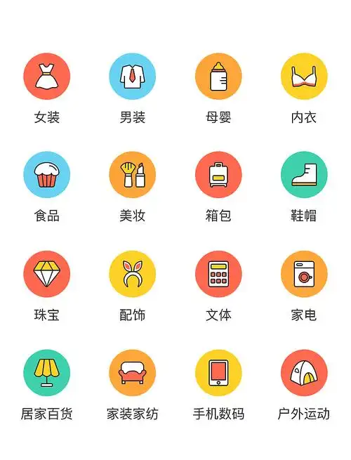 举报13分享原创作品ui图标电商商品分类萧萧_sophia圈宝app181萧萧