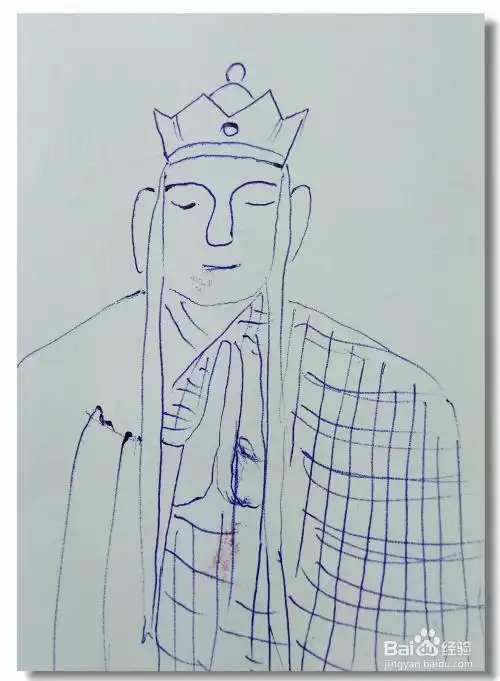 唐僧念经时的简笔画