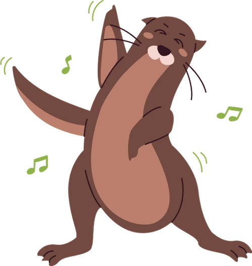 stylized dancing otter