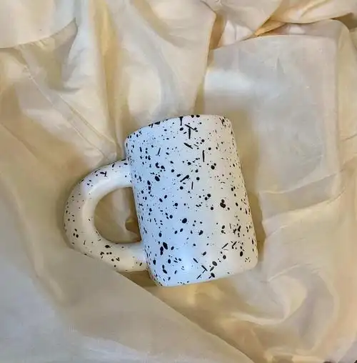 大耳朵马克杯eurr大耳朵克莱因蓝陶瓷马克杯北欧ins风咖啡杯胖把手