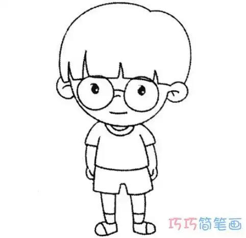 戴眼镜小男孩怎么画呆萌可爱_小男孩简笔画图片