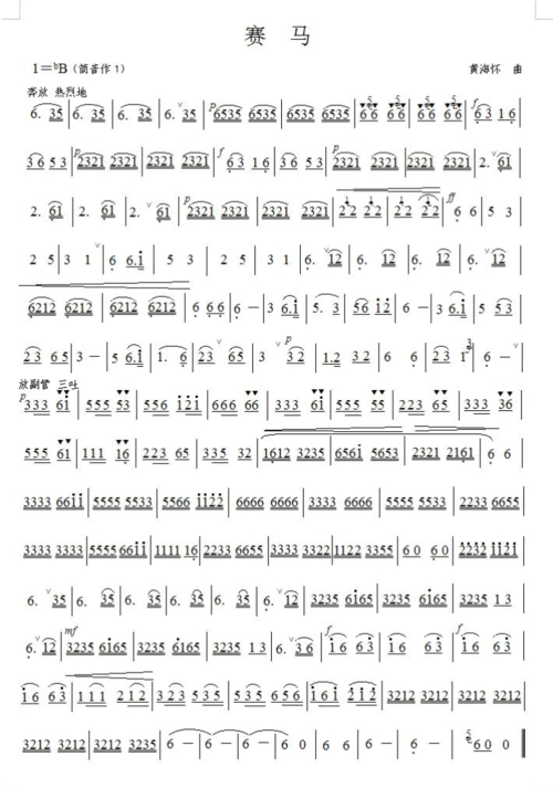 赛马 葫芦丝曲谱第1页 你可能喜欢 葫芦丝学习 葫芦丝指法 二胡简谱