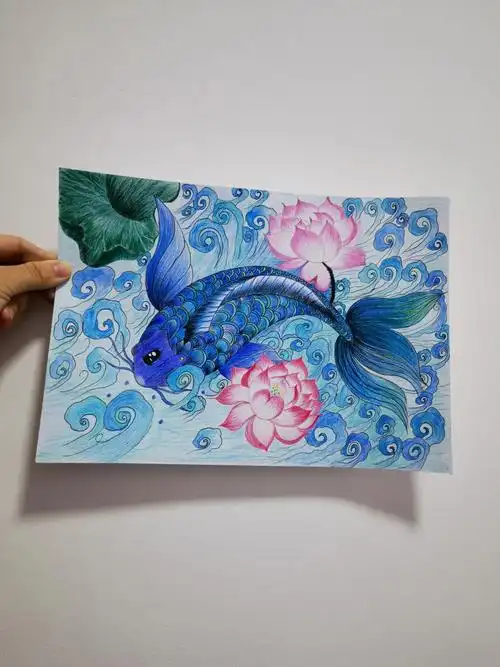 鲤鱼彩铅