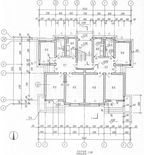 题825读底层平面图回答问题题825室外台阶的踏面宽度是标高是