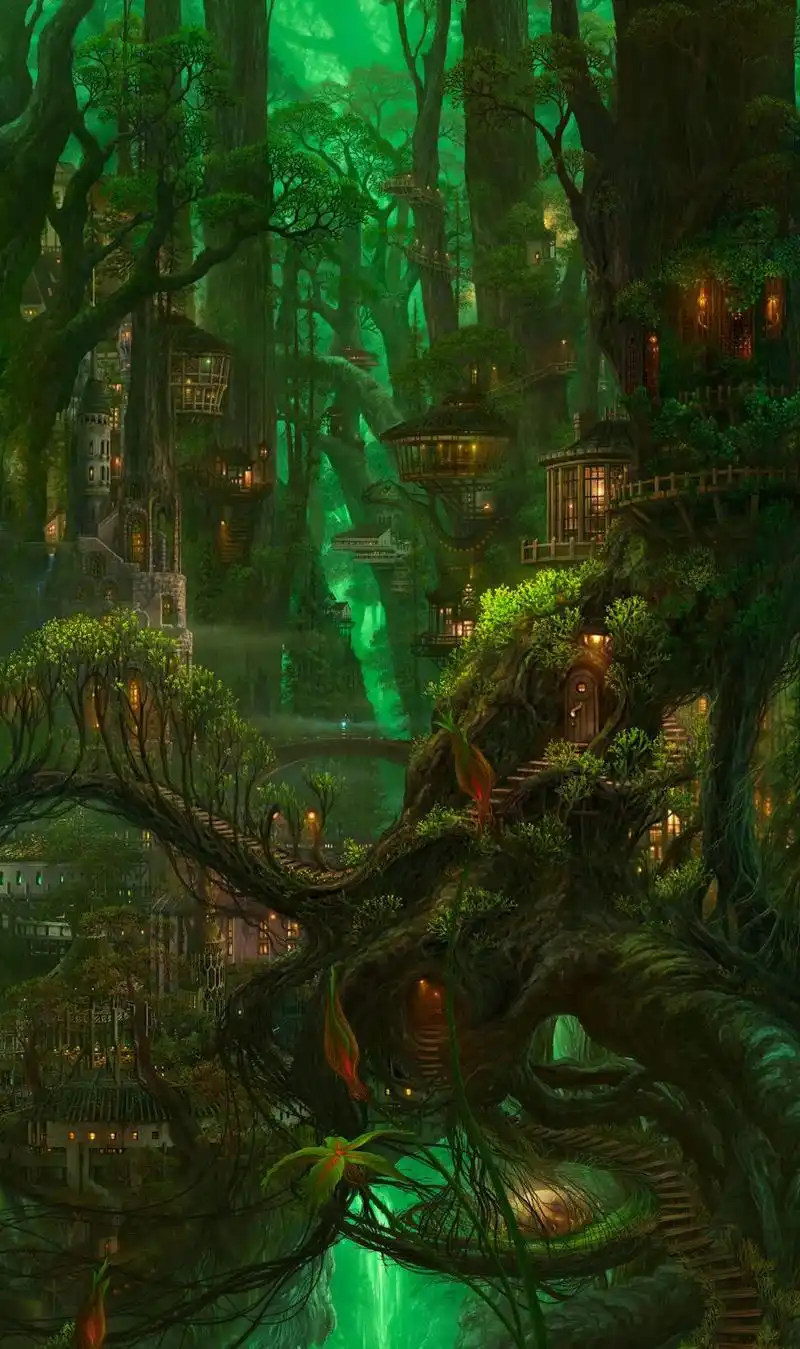 精选二次元动漫里唯美漂亮的森林系列高清无水印电脑及手机壁纸